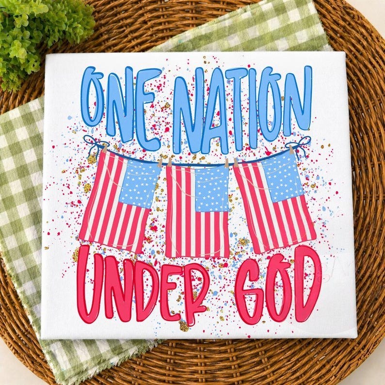 Comfort Colors One Nation Under God Shirt, Patriotic Christian USA Flag Tee, Fourth of July Faith Graphic T Shirt for Women Men, 250th Anniversary Shirt