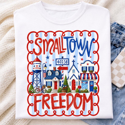 Comfort Colors Small Town Freedom Shirt, Patriotic Americana Town Graphic Tee, Fourth of July USA Small Town Pride T-Shirt, 250th Anniversary