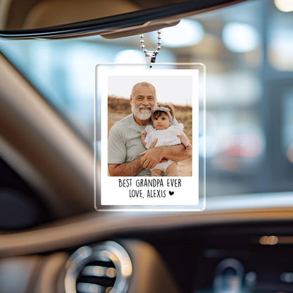 Custom Photo Car Visor Clip For Grandpa, Papa, Pop Pop, Fathers Day Gift With Kids Name & Photo, Best Grandpa Ever, New Grandpa Gift