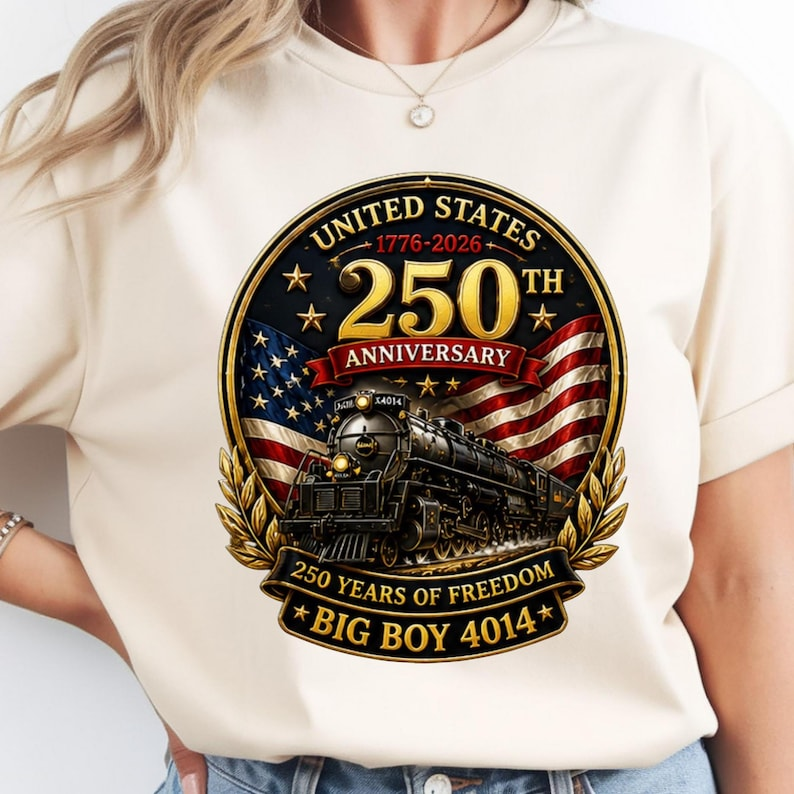 Comfort Colors United States 250 Years of Freedom Shirt, Big Boy 4014 Steam Locomotive T-Shirt, American Flag Patriotic Gift, America 250th Anniversary Shirt