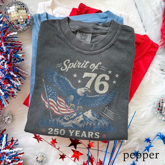 Comfort Colors Spirit of 76 Shirt, America 250th Anniversary Shirt, Patriotic Eagle T-Shirt, USA 1776 2026 Independence Day Tee