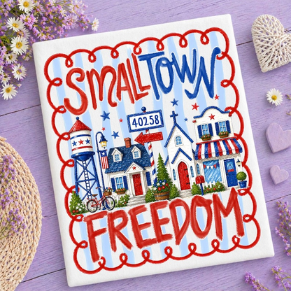 Comfort Colors Small Town Freedom Shirt, Patriotic Americana Town Graphic Tee, Fourth of July USA Small Town Pride T-Shirt, 250th Anniversary