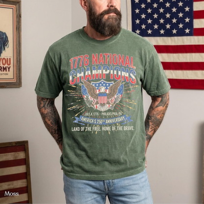Comfort Colors America 250 Years Shirt, 1776 National Champions Eagle Tee, Retro Independence Day Shirt for Men and Women, 250th Anniversary Shirt