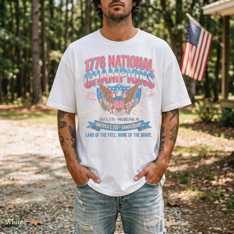 Comfort Colors America 250 Years Shirt, 1776 National Champions Eagle Tee, Retro Independence Day Shirt for Men and Women, 250th Anniversary Shirt