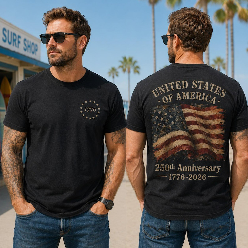 United States of America 250th Anniversary Shirt, Vintage American Flag Tee, Patriotic 1776 2026 Fourth of July T Shirt, 250th Anniversary Shirt