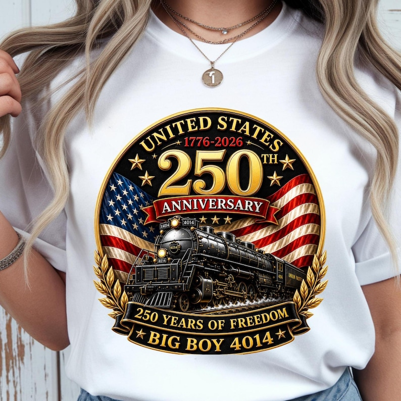 Comfort Colors United States 250 Years of Freedom Shirt, Big Boy 4014 Steam Locomotive T-Shirt, American Flag Patriotic Gift, America 250th Anniversary Shirt