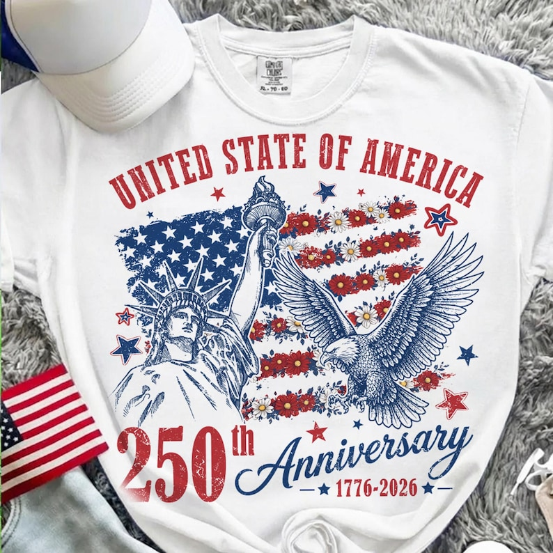 Comfort Colors United States of America 250th Anniversary Shirt, Patriotic Eagle Statue of Liberty Tee, USA 1776-2026 Celebration Shirt