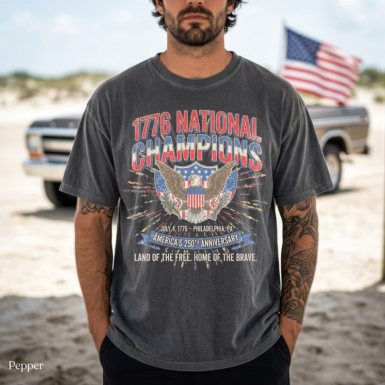 Comfort Colors America 250 Years Shirt, 1776 National Champions Eagle Tee, Retro Independence Day Shirt for Men and Women, 250th Anniversary Shirt