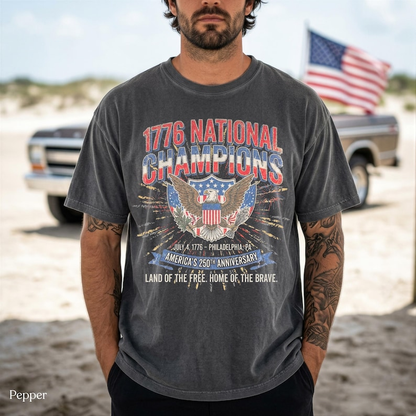 Comfort Colors America 250 Years Shirt, 1776 National Champions Eagle Tee, Retro Independence Day Shirt for Men and Women, 250th Anniversary Shirt