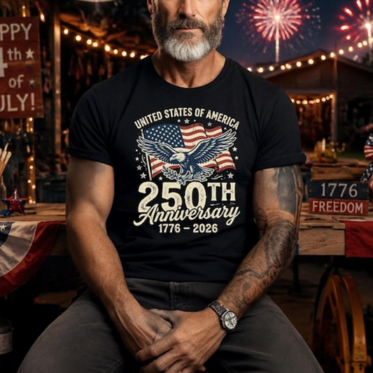 Comfort Colors United States of America 250th Anniversary Shirt, American Eagle Flag Tee, U.S. 250th Anniversary Celebration Gift