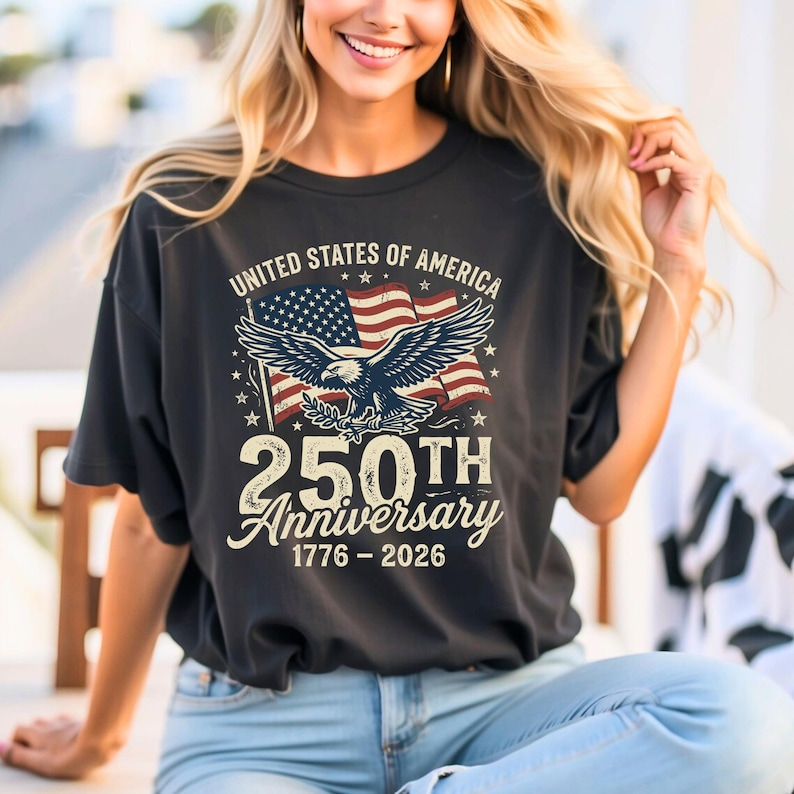 Comfort Colors United States of America 250th Anniversary Shirt, American Eagle Flag Tee, U.S. 250th Anniversary Celebration Gift