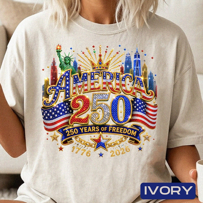 Comfort Colors America 250th Anniversary Shirt, Patriotic USA 1776-2026 Celebration Tee, Liberty Statue American Flag Independence Day Apparel