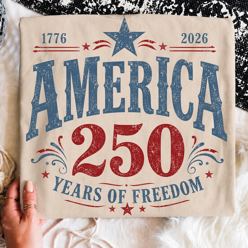 America 250 Years of Freedom Shirt, USA 250th Anniversary T-Shirt, Patriotic Independence Day Tee, 1776 2026 Celebration Shirt