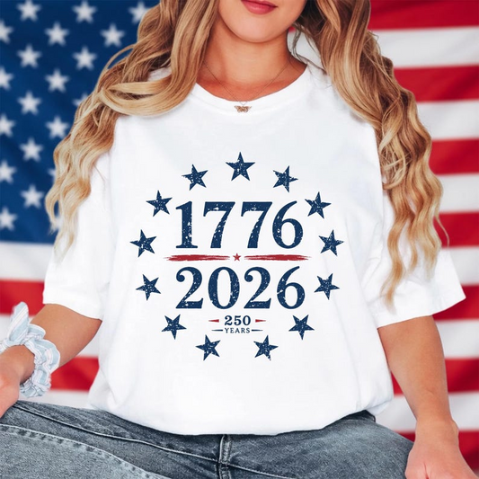 Comfort Colors America 250 Years Shirt, 1776 2026 Patriotic USA T-Shirt, Vintage American Flag Independence Day Tee, 250th Anniversary Shirt