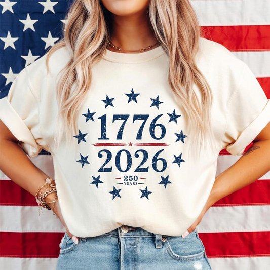 Comfort Colors America 250 Years Shirt, 1776 2026 Patriotic USA T-Shirt, Vintage American Flag Independence Day Tee, 250th Anniversary Shirt