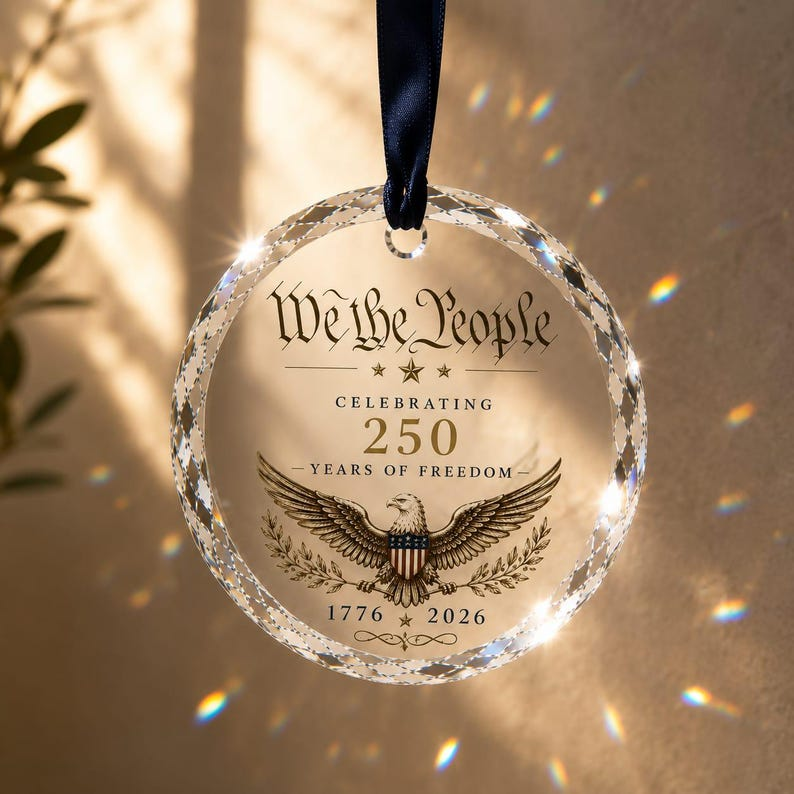 We The People 250th Anniversary Ornament, Patriotic America Heritage Keepsake, 1776-2026 Custom Christmas Gift