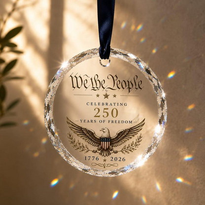 We The People 250th Anniversary Ornament, Patriotic America Heritage Keepsake, 1776-2026 Custom Christmas Gift