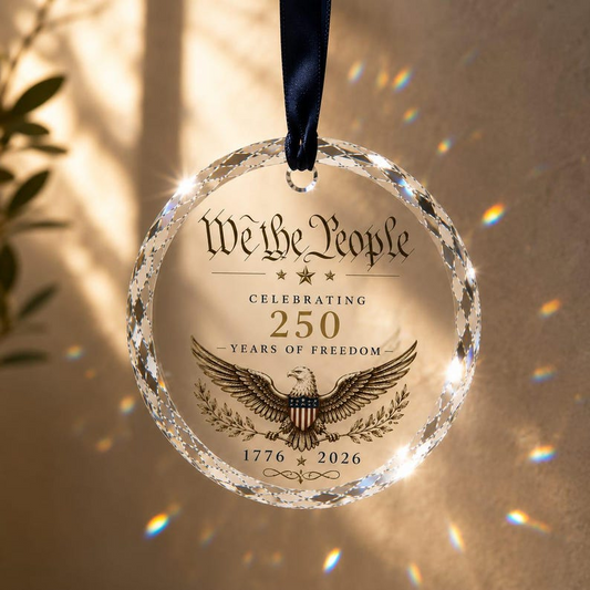 We The People 250th Anniversary Ornament, Patriotic America Heritage Keepsake, 1776-2026 Custom Christmas Gift