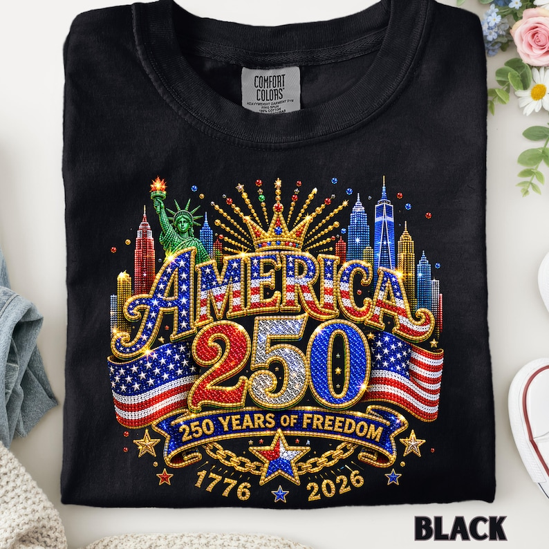 Comfort Colors America 250th Anniversary Shirt, Patriotic USA 1776-2026 Celebration Tee, Liberty Statue American Flag Independence Day Apparel