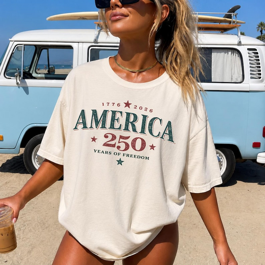 Comfort Colors America 250 Years of Freedom Shirt, Vintage Patriotic USA Tee, Red White Blue Independence Day T Shirt, 250th Anniversary Shirt