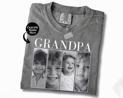 Custom Grandpa Photo Shirt – Personalized Gift for Grandpa, Grandfather, Papa – Kids Photo Shirt for Holiday & Father's Day