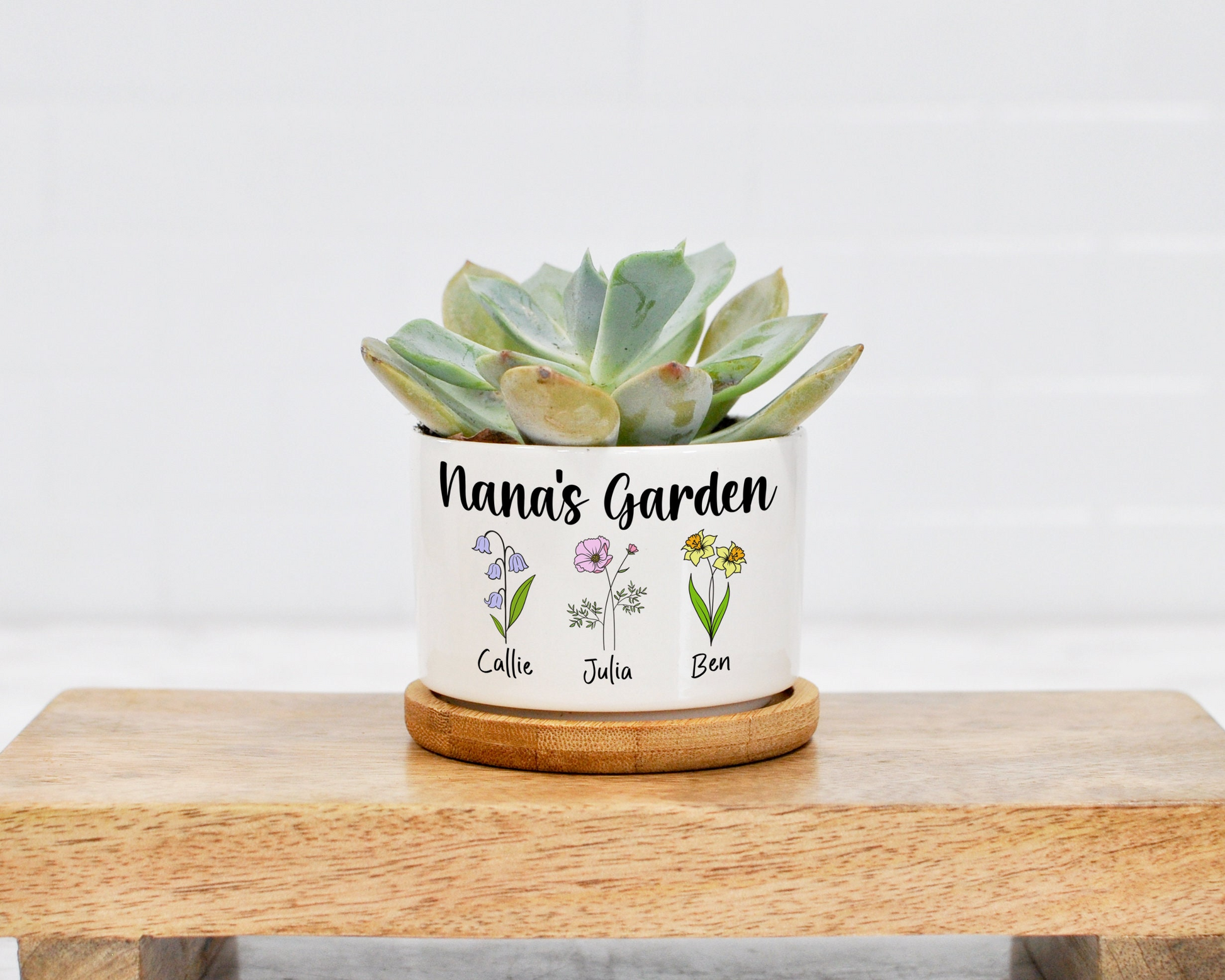 Personalized Grandma's Garden Plant Pot, Custom Grandma And Grandkids TH Plant Pot