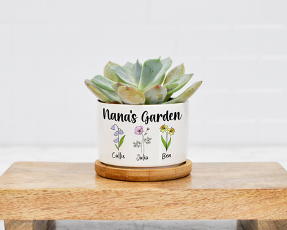 Personalized Grandma's Garden Plant Pot, Custom Grandma And Grandkids TH Plant Pot