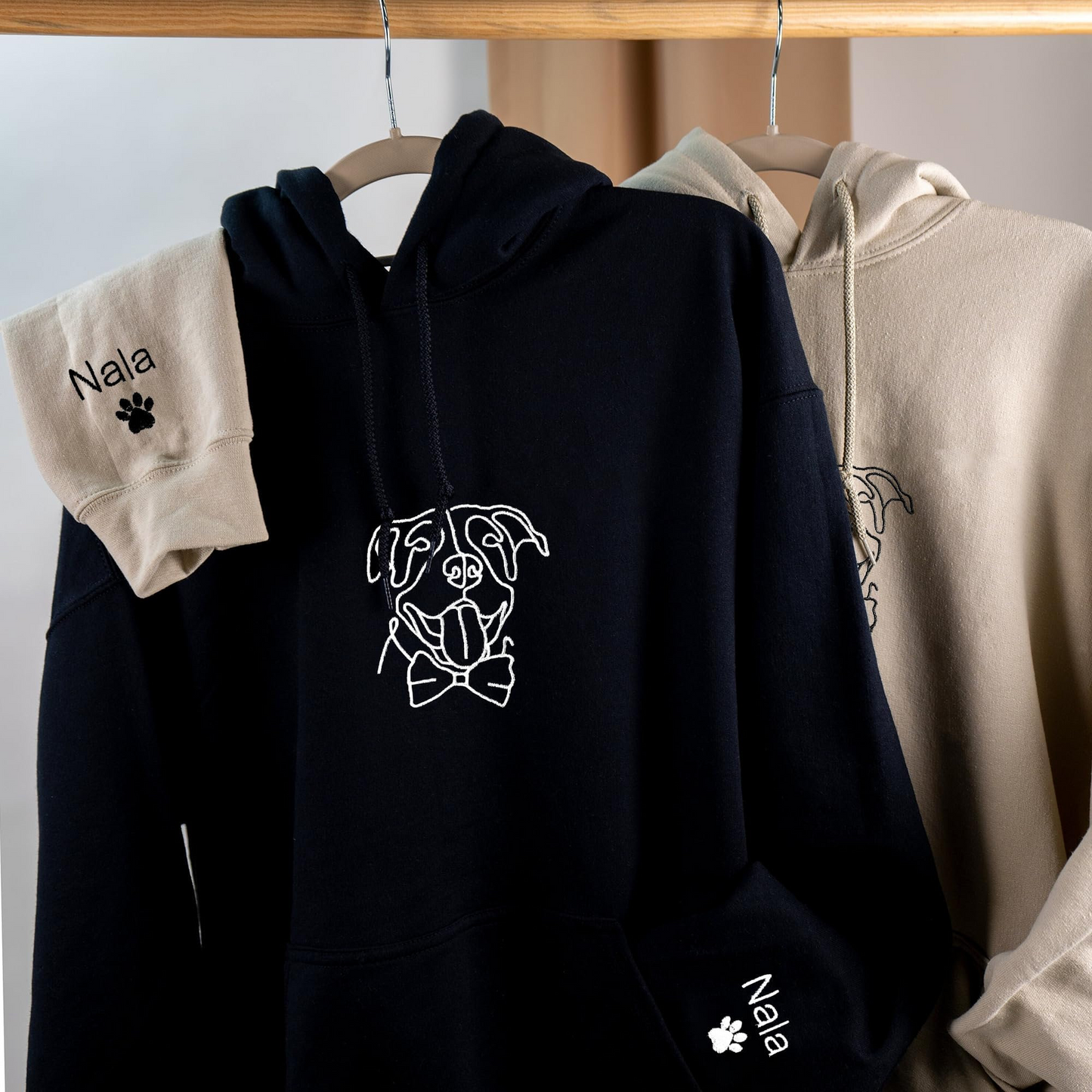 Custom Embroidered Dog ,Personalised one-line Pet Sweatshirt,Dog Mom Sweater,Unisex Embroidered Hoodie,Custom Gifts For Dog Lovers
