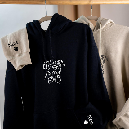 Custom Embroidered Dog ,Personalised one-line Pet Sweatshirt,Dog Mom Sweater,Unisex Embroidered Hoodie,Custom Gifts For Dog Lovers