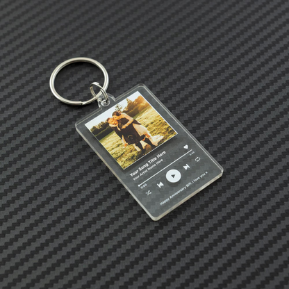 Custom Music Style Photo Keychain, Personalized Love Memory Keepsake