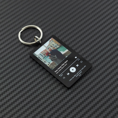 Custom Music Style Photo Keychain, Personalized Love Memory Keepsake