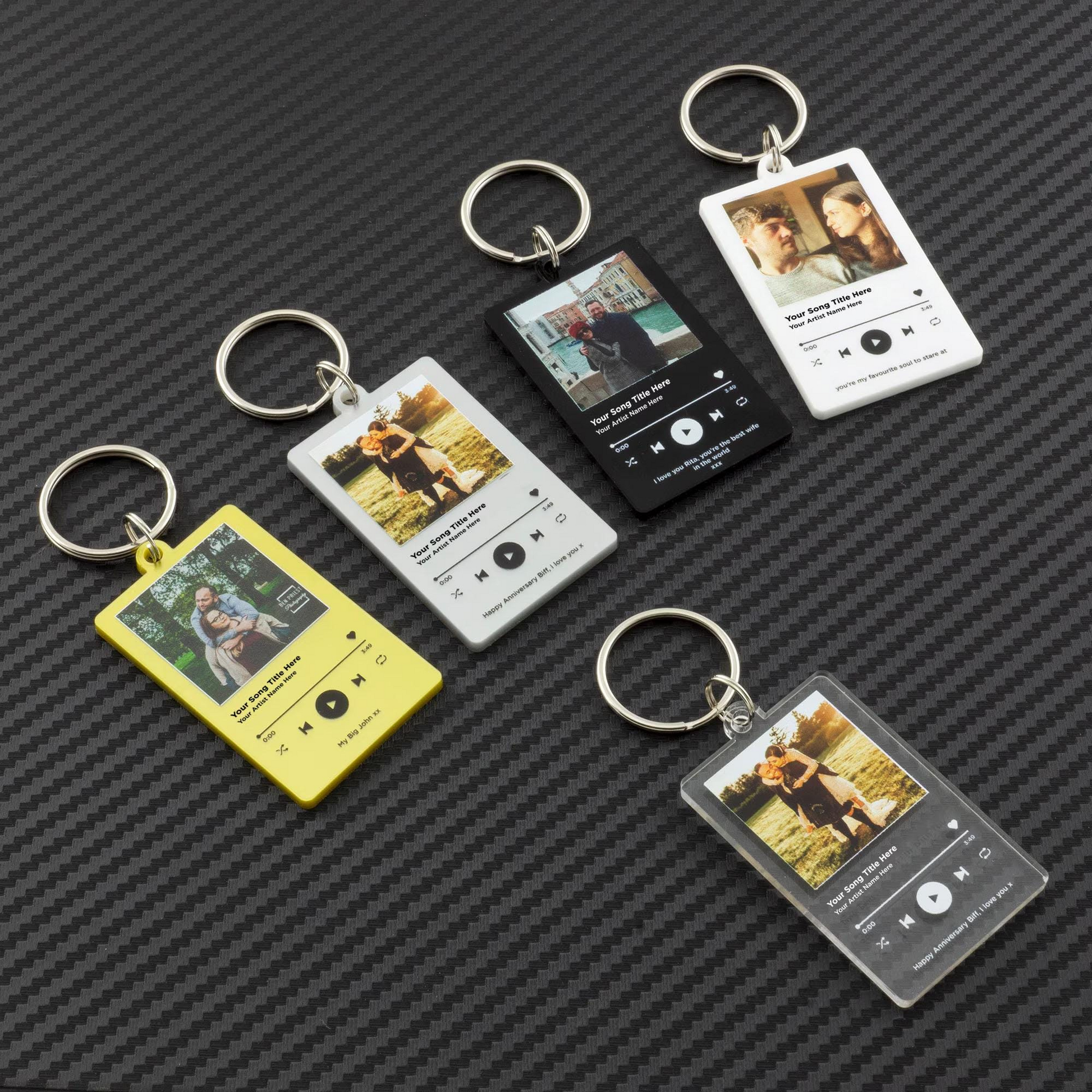 Custom Music Style Photo Keychain, Personalized Love Memory Keepsake