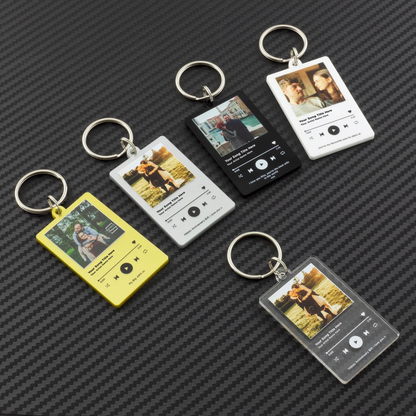 Custom Music Style Photo Keychain, Personalized Love Memory Keepsake