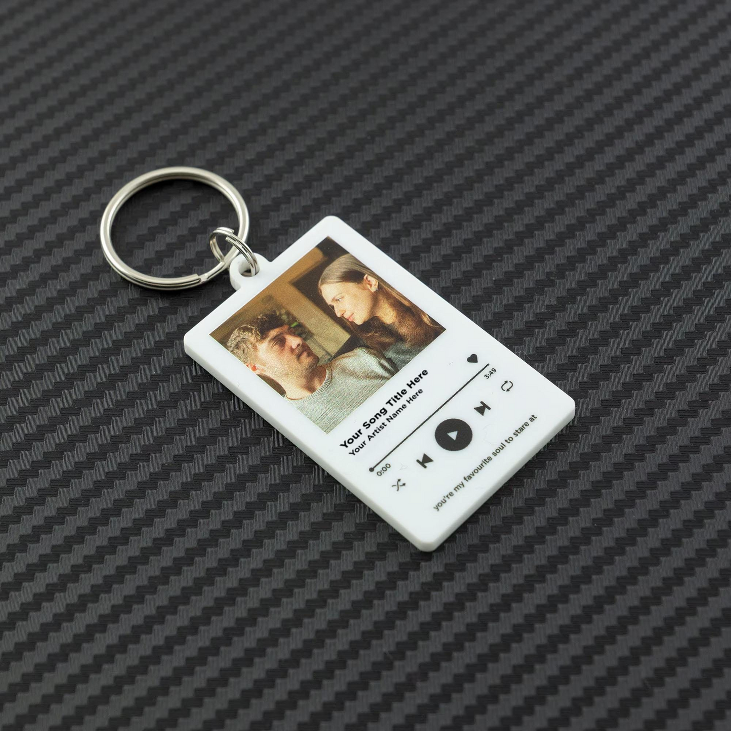 Custom Music Style Photo Keychain, Personalized Love Memory Keepsake
