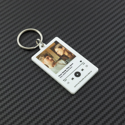 Custom Music Style Photo Keychain, Personalized Love Memory Keepsake