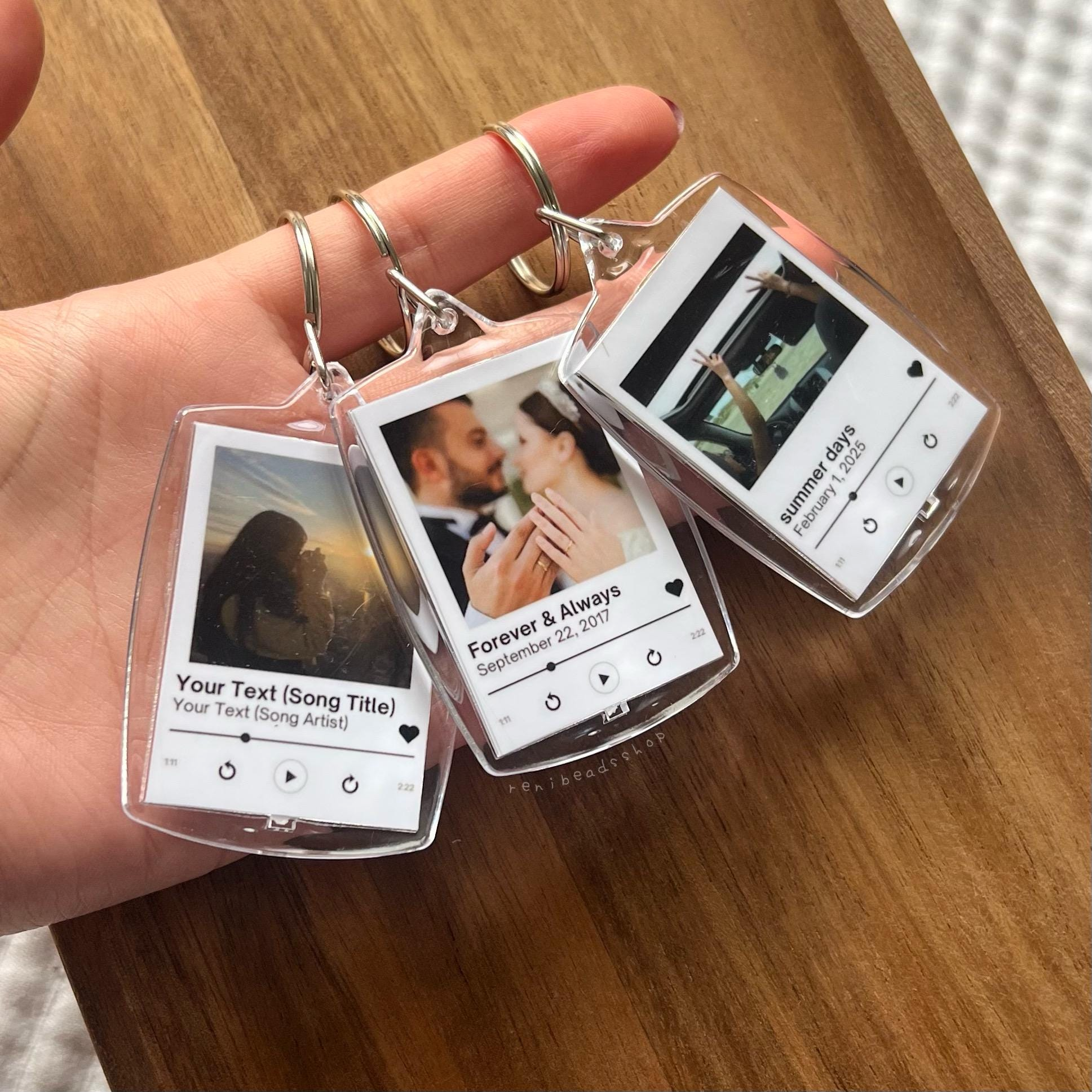 Personalized Song Player Keychain With Photo, Custom Anniversary Keepsake Gift