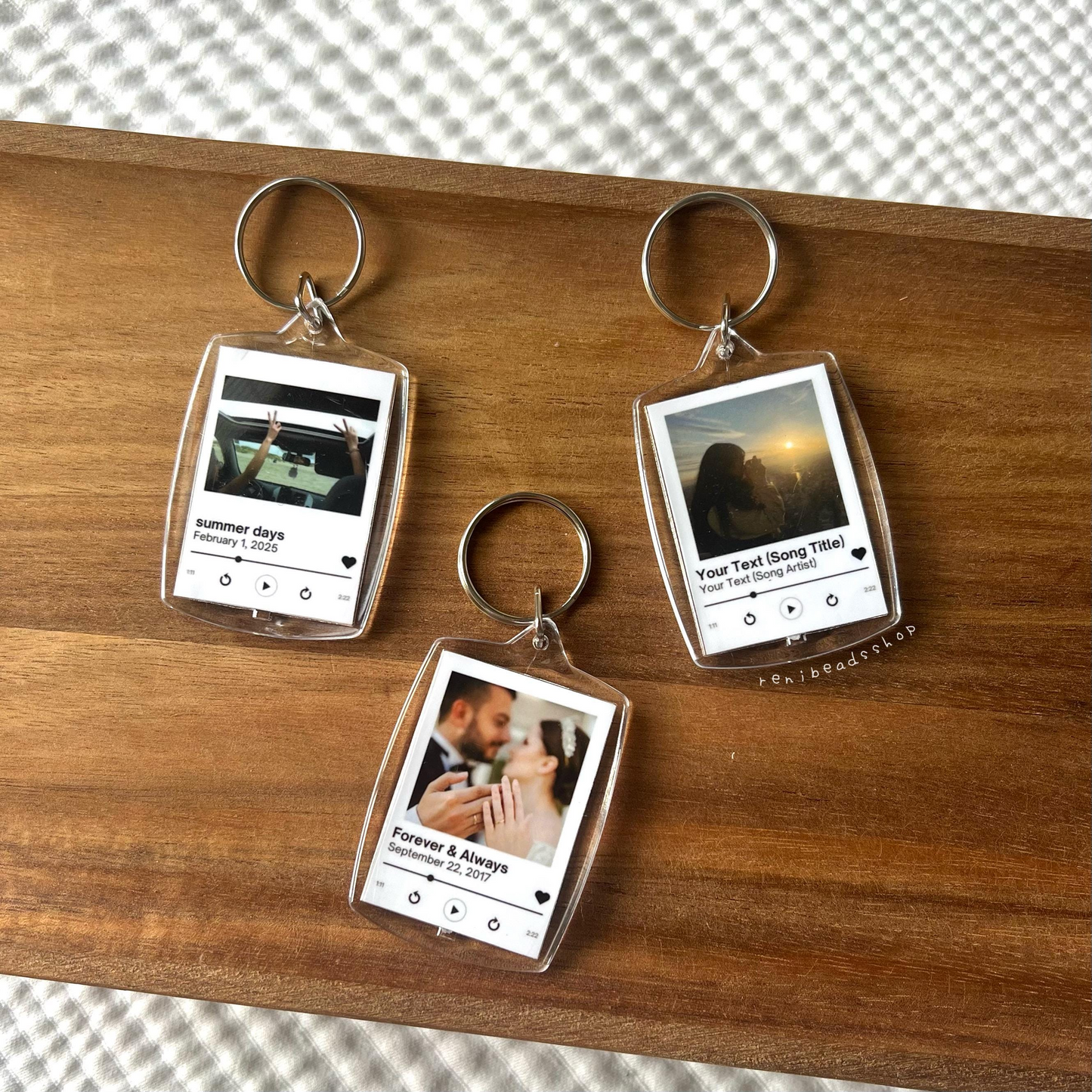 Personalized Song Player Keychain With Photo, Custom Anniversary Keepsake Gift