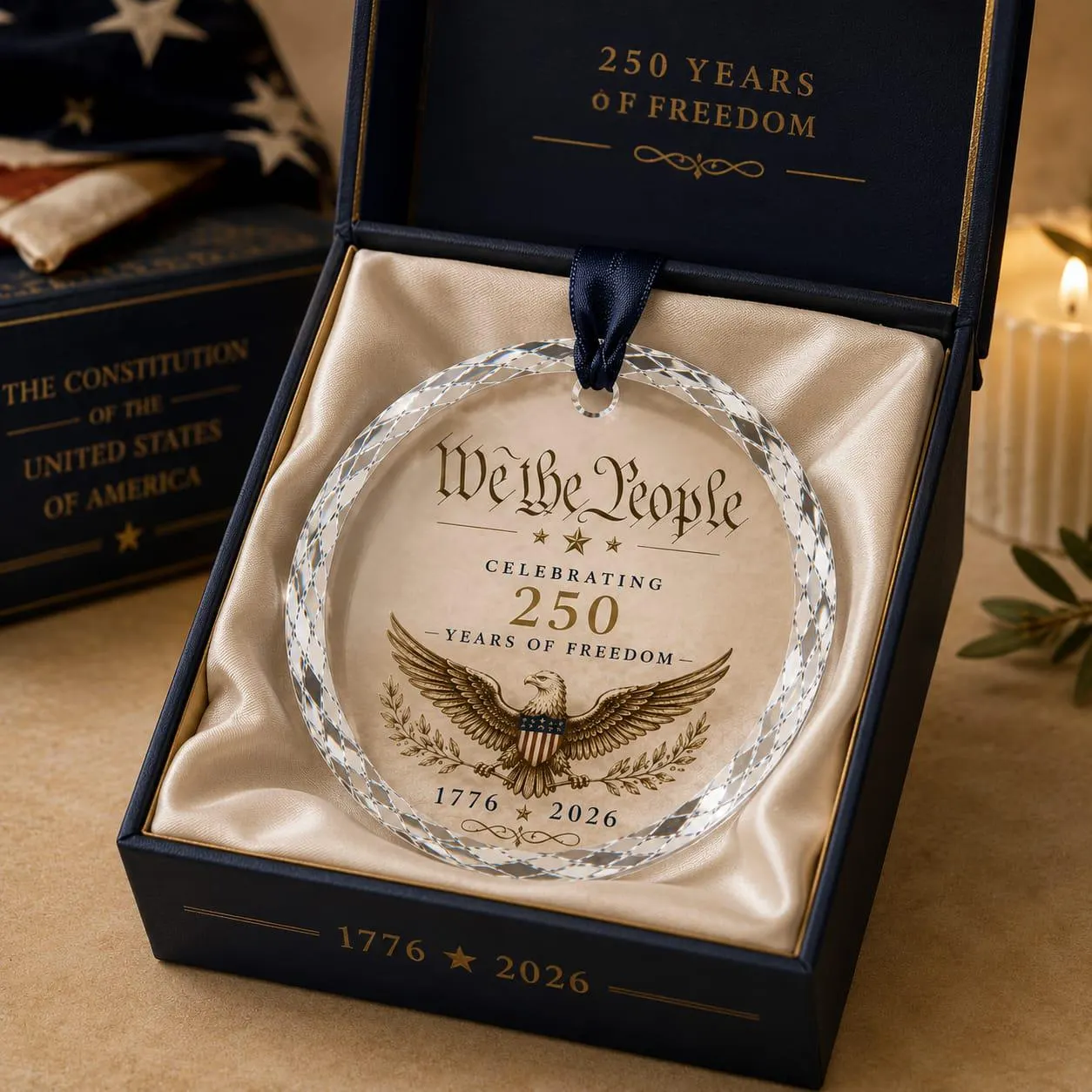 We The People 250th Anniversary Ornament, Patriotic America Heritage Keepsake, 1776-2026 Custom Christmas Gift