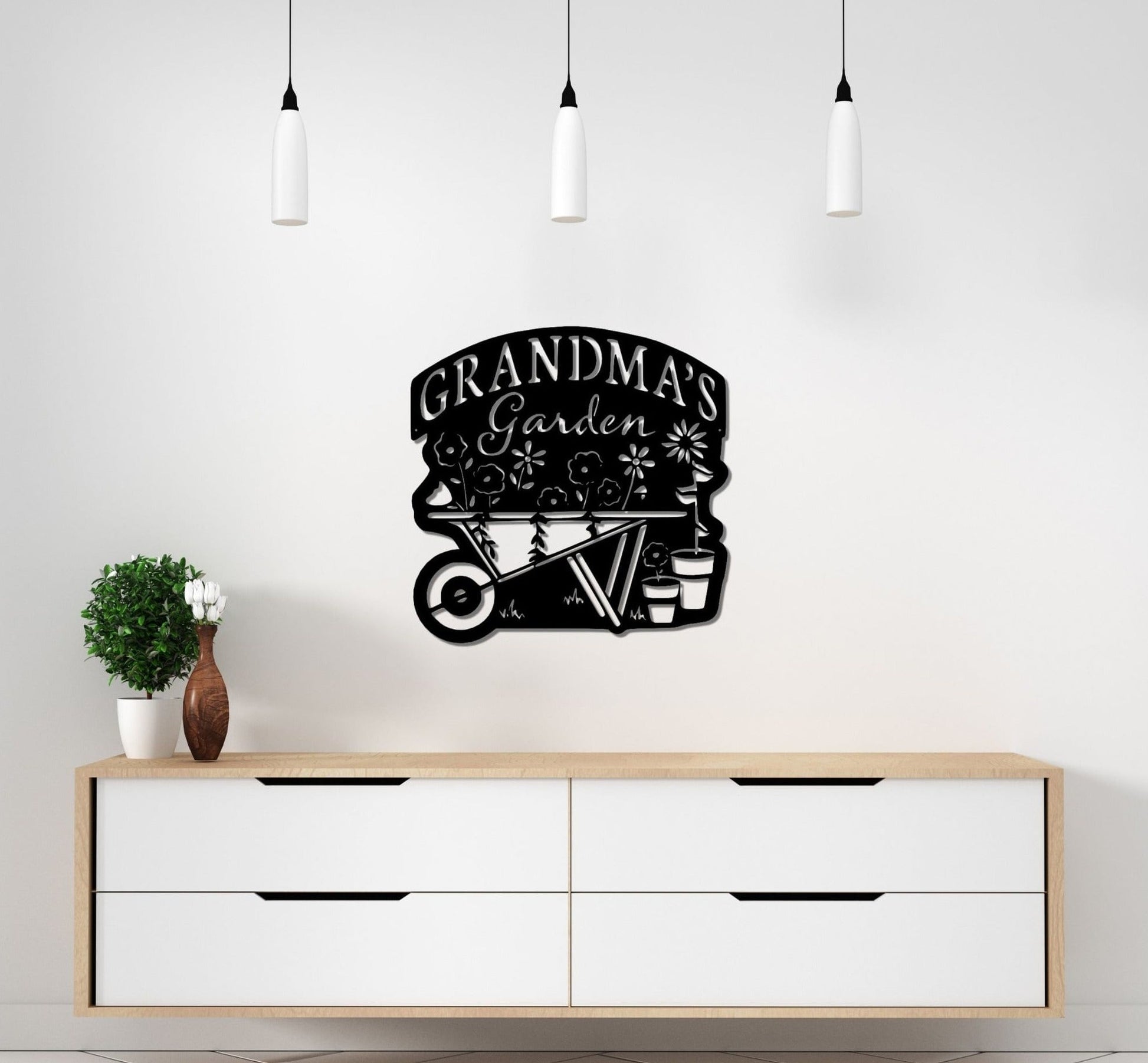 Grandma's Garden Sign Metal Sign For Outdoor, Indoor Garden Sign For Grandma Metal Wall Abstract Gift For Grandma Non