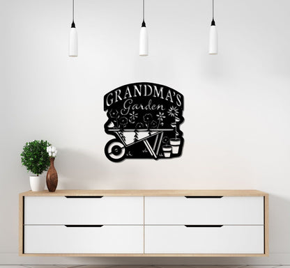 Grandma's Garden Sign Metal Sign For Outdoor, Indoor Garden Sign For Grandma Metal Wall Abstract Gift For Grandma Non