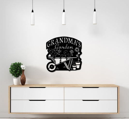 Grandma's Garden Sign Metal Sign For Outdoor, Indoor Garden Sign For Grandma Metal Wall Abstract Gift For Grandma Non