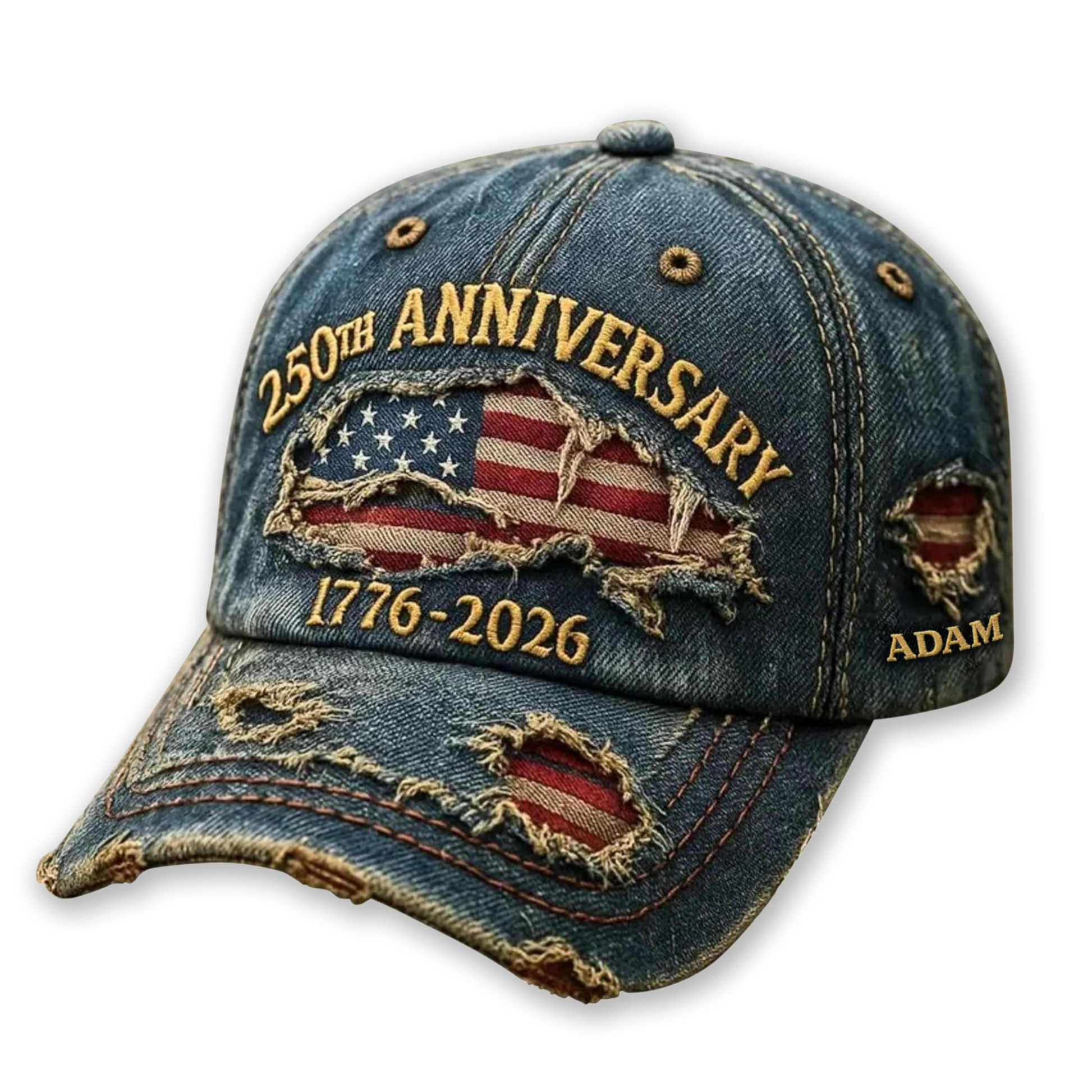 Custom American 250 Years Anniversary Printed 3D Hat, Patriotic American 250th Cap with Name, 1776–2026 Cap