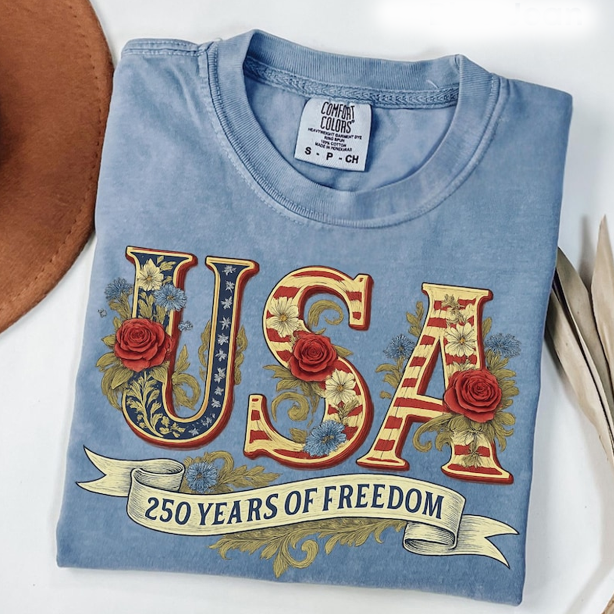 Comfort Colors Custom USA 250th Anniversary Retro Shirt, Celebrate 250 Years of Freedom, Independence Day USA Flag Tee Patriotic Gift