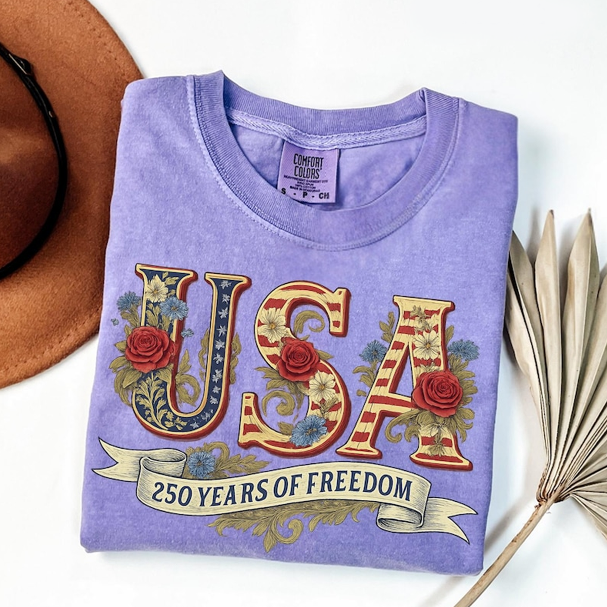 Comfort Colors Custom USA 250th Anniversary Retro Shirt, Celebrate 250 Years of Freedom, Independence Day USA Flag Tee Patriotic Gift