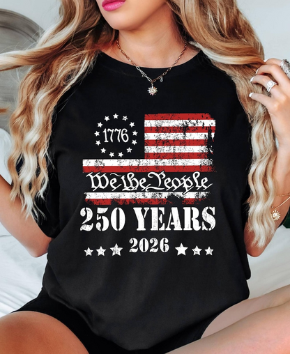 Comfort Colors® Custom We the People USA 250th Anniversary Shirt, Patriotic 1776-2026 Independence Day Tee