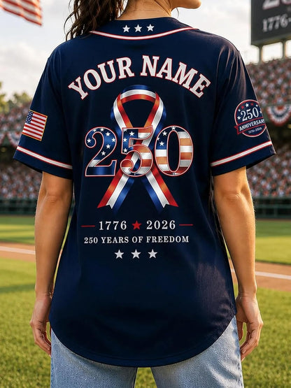 Personalized USA Baseball Jersey Custom Name Number Button Down Sports Shirt Patriotic American Flag Team for Men Women