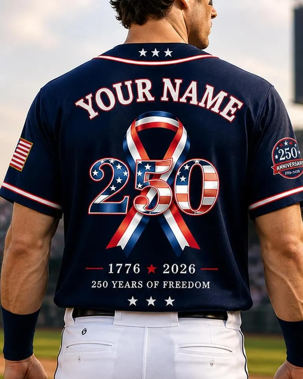 Personalized USA Baseball Jersey Custom Name Number Button Down Sports Shirt Patriotic American Flag Team for Men Women