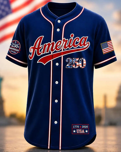 Personalized USA Baseball Jersey Custom Name Number Button Down Sports Shirt Patriotic American Flag Team for Men Women