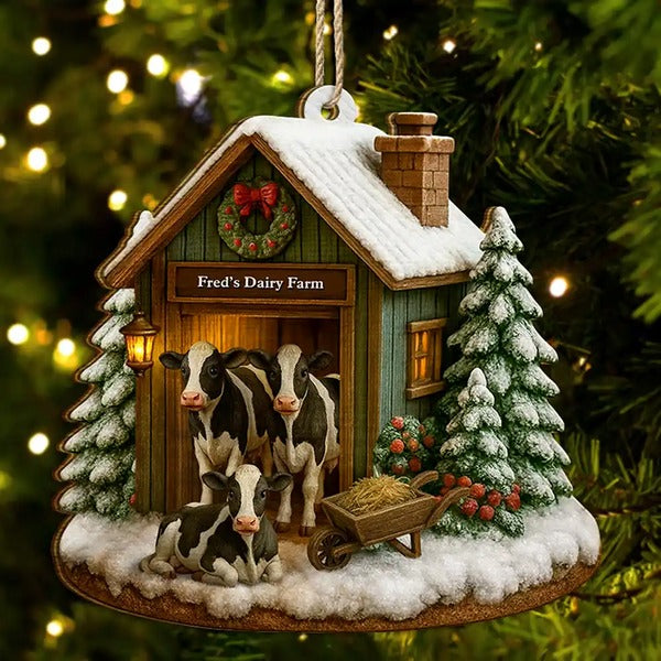 Christmas Farm - Personalized Custom Shaped Christmas Ornament, Unique Christmas Gift for Homesteaders 2025