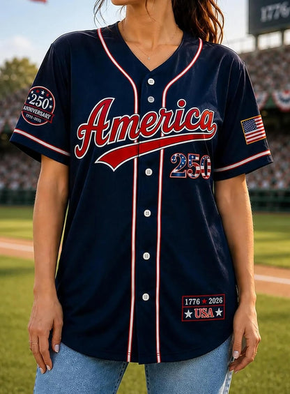 Personalized USA Baseball Jersey Custom Name Number Button Down Sports Shirt Patriotic American Flag Team for Men Women